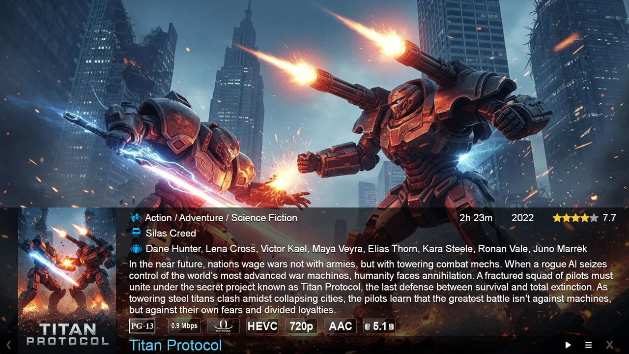 Zoom Player's Movie information screen