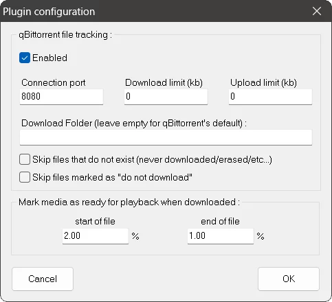 Zoom Player Advanced options - File Tracker plugin configuration